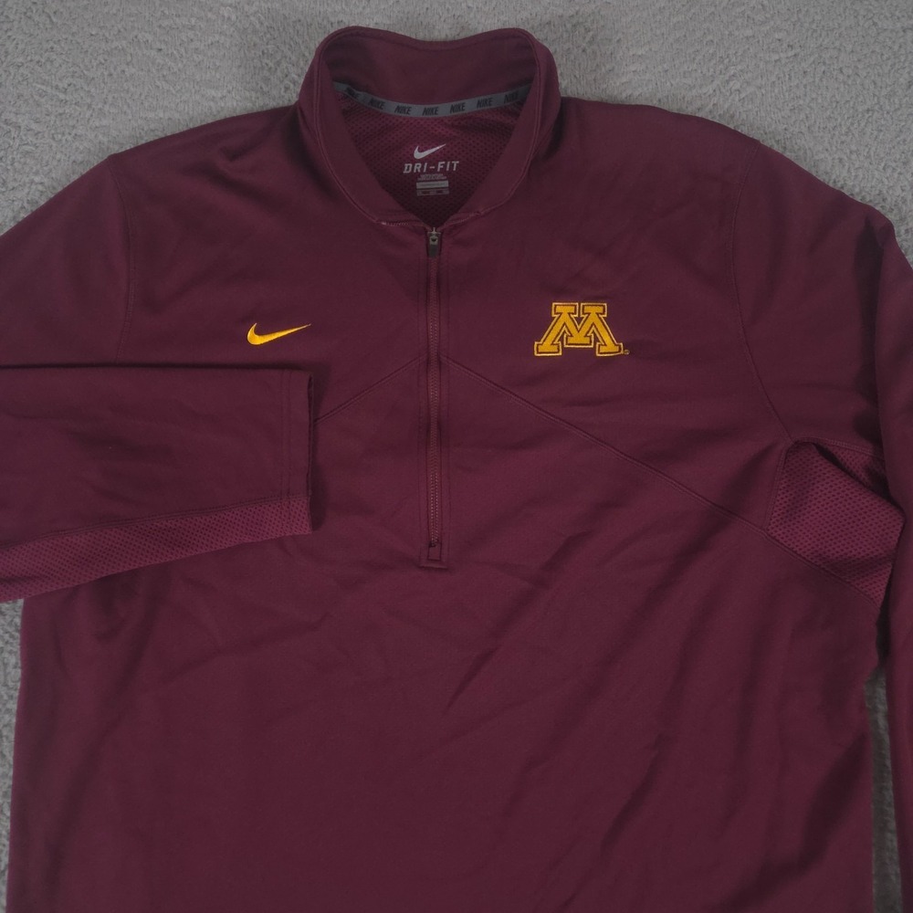 Minnesota Golden Gophers Pullover Mens 3XL Nike 1/4 Zip Dri-Fit Mesh Lined NCAA